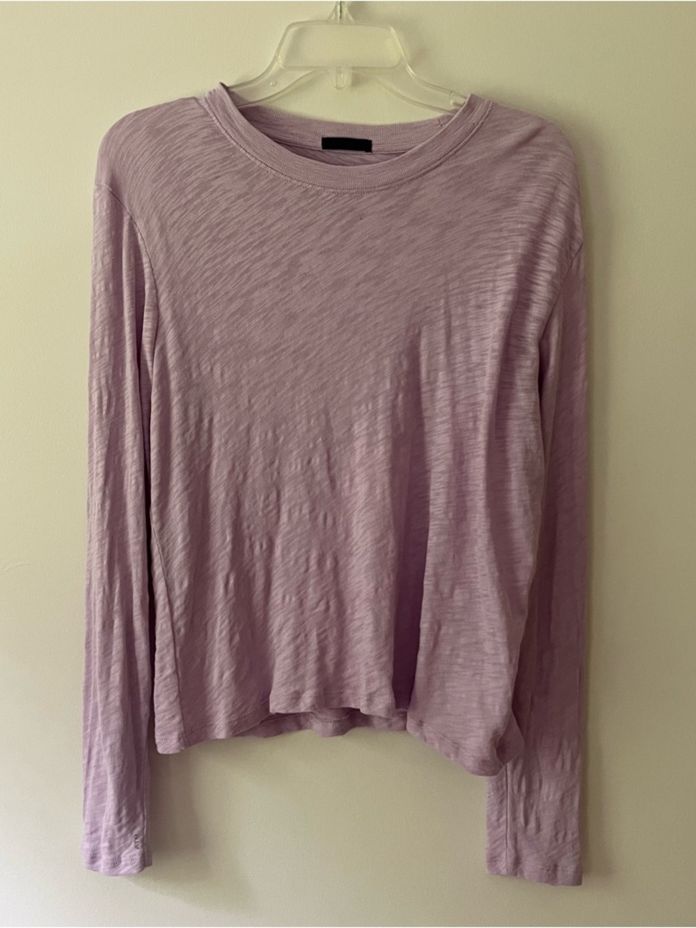 ATM Long Sleeve Shirt Medium Lavender Purple Lightweight Cotton Crewneck